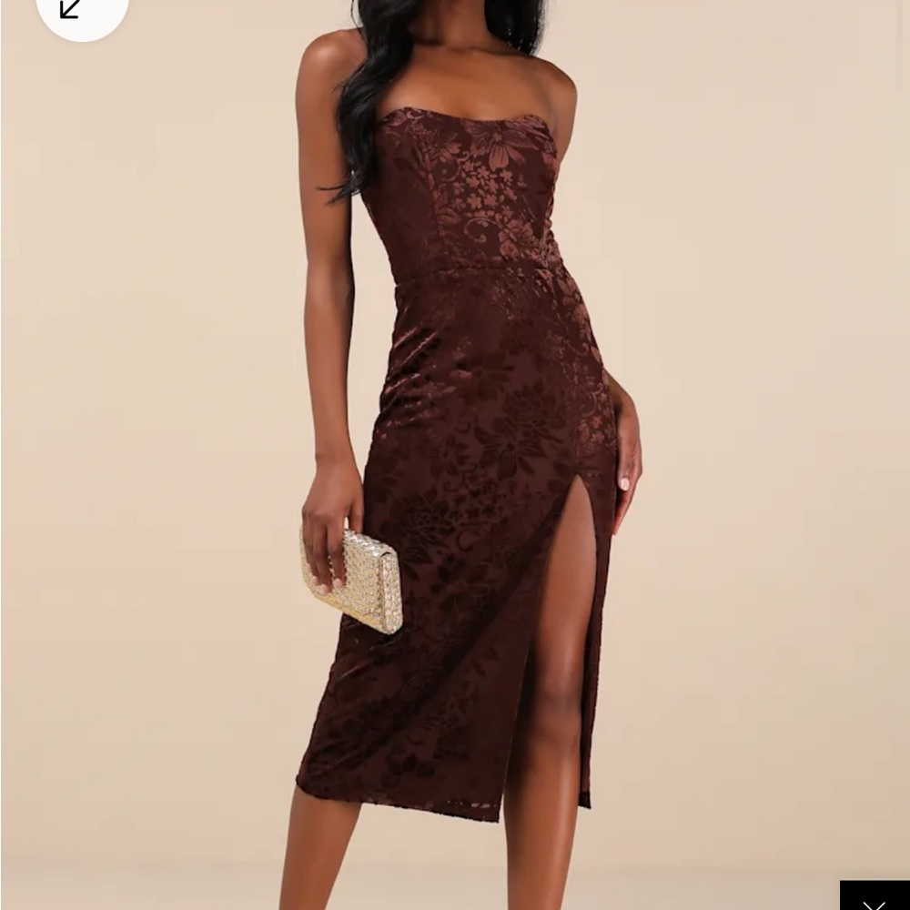 Lulu's Chocolate Floral Dress